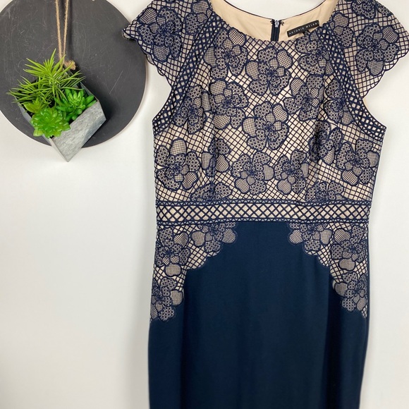 Antonio Melani  Lace Cap Sleeve Midi Dress - Picture 2 of 8